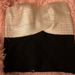 Small tube top- silver and black